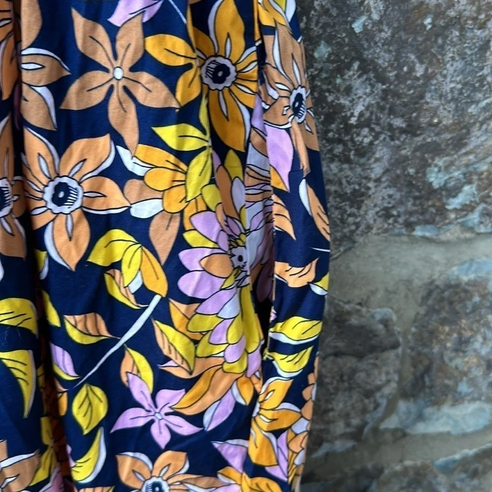 NWT JCrew V-neck smocked-waist cotton poplin dress in dusk floral size 22 - Picture 6 of 11